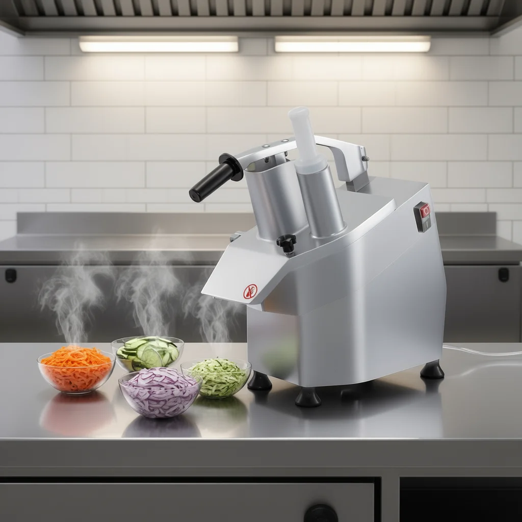 Commercial Electric Vegetable Processor 110V Stainless Steel 1600 RPM Detachable Blades Shred
