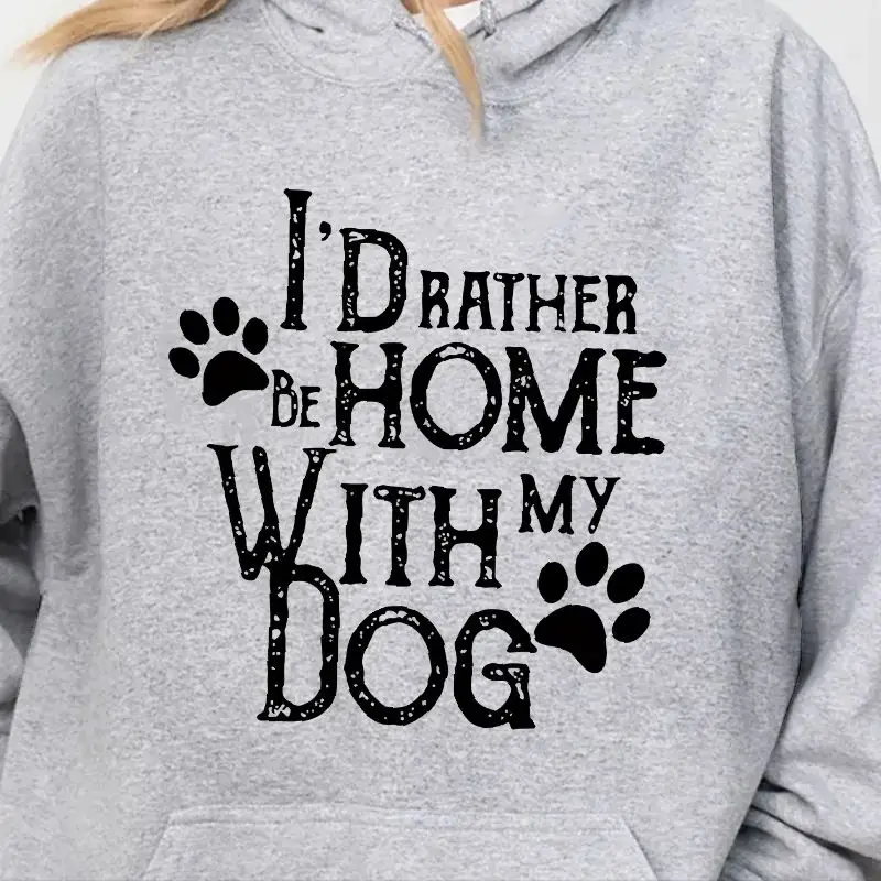 Unisex Sweatshirt  Long Sleeves Casual Hoodies Stylish Pullover Daily Wear Multiple Colors   I Wish I Could Be Home With My Dog