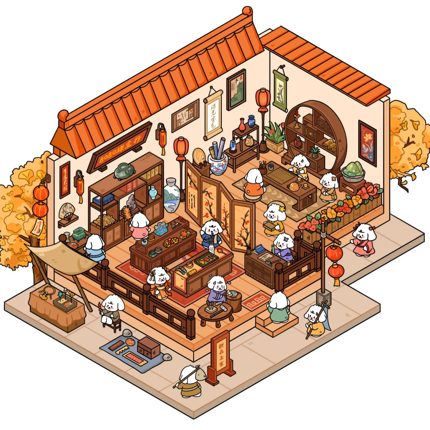 Card Lover 4 Pcs [Sparrow Wheat 9.0 Bobo Series] Unpropped Puzzle Manual Decompression Miniature Scene PET Sticker Material