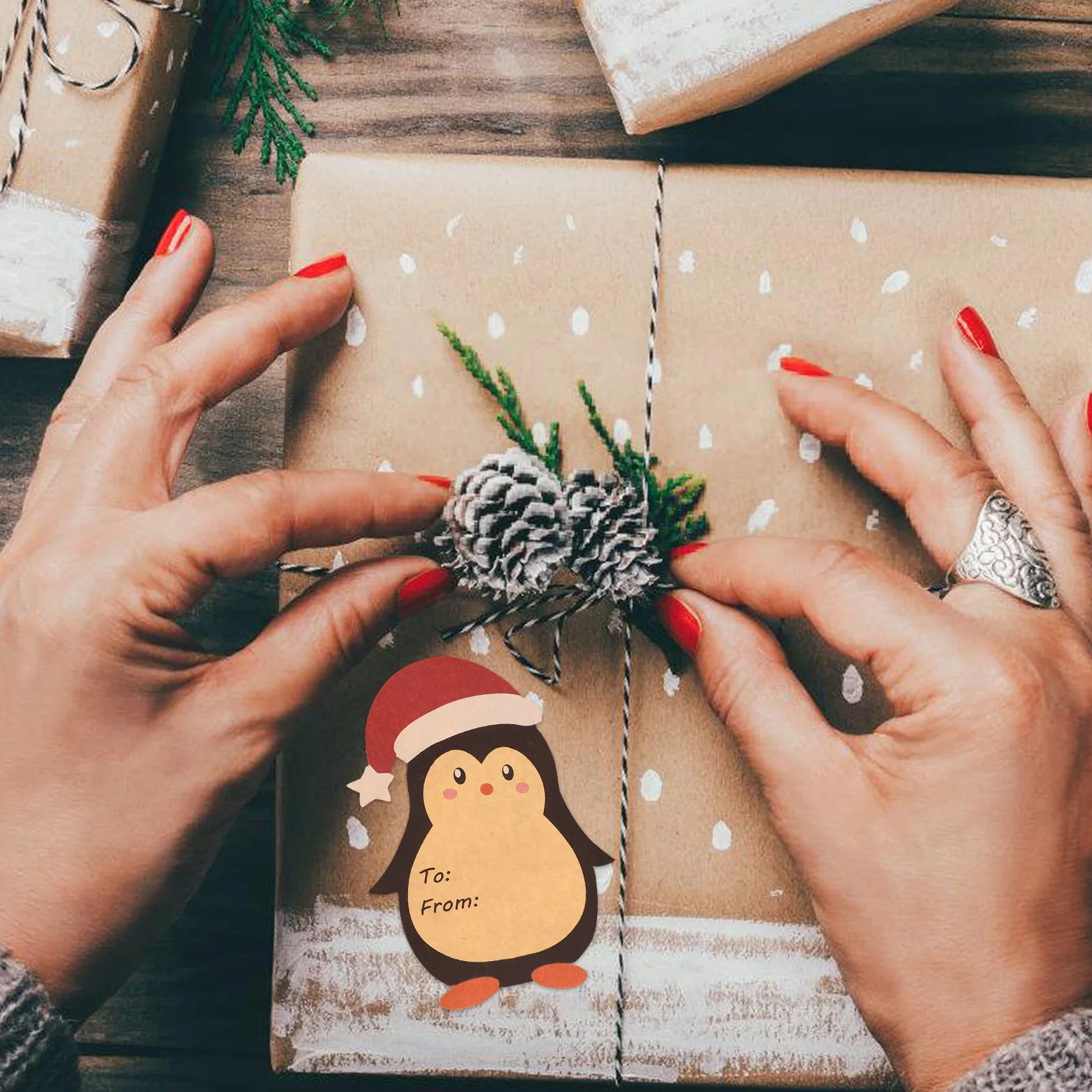 20 ورقة من ملصقات عيد الميلاد ذاتية اللصق، تصميمات ساحرة ممتعة، علامات هدايا عيد الميلاد الشخصية التي تعمل باللمس