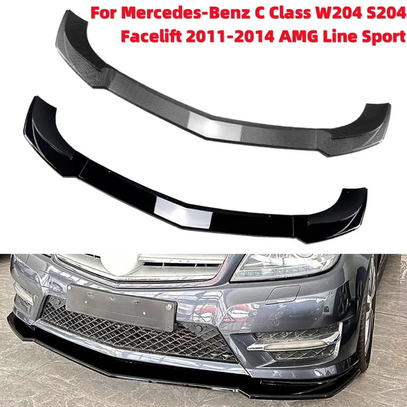 

Car Front Bumper Lip Diffuser Spoiler for Mercedes-Benz C Class W204 S204 Facelift 2011-2014 AMG Line Sport