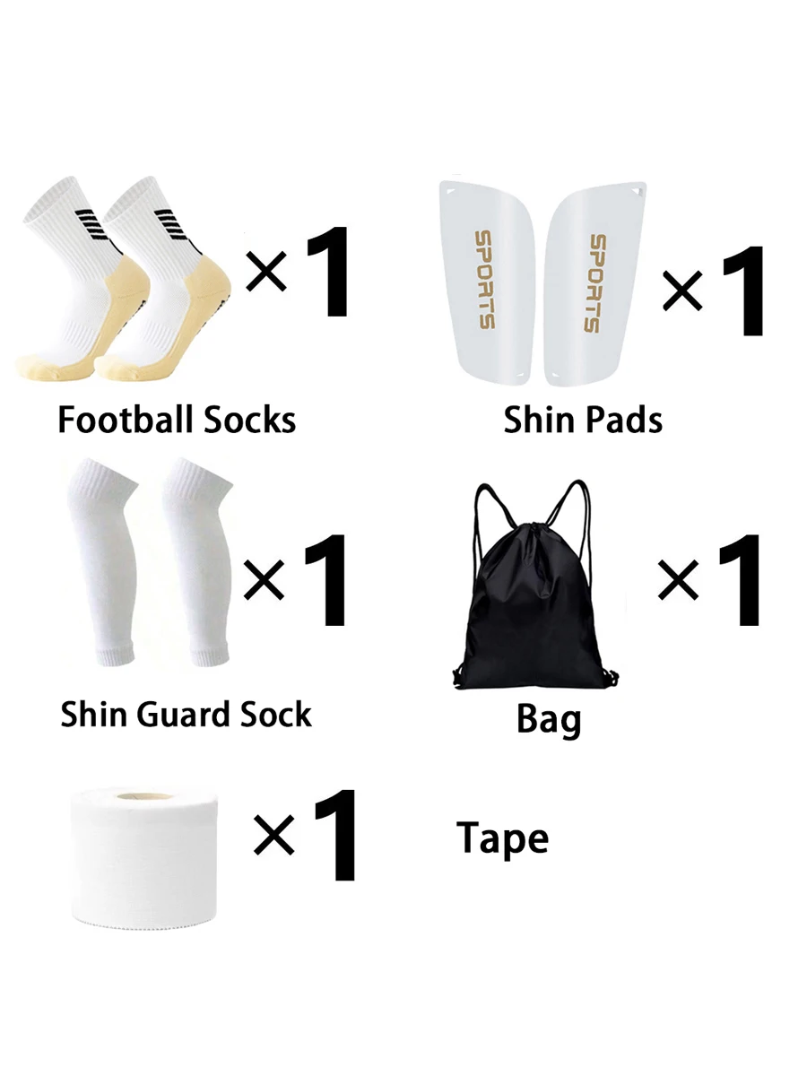 

1 Set Men Women Anti-slip Sports Football Fitness Socks Thickened Towel Bottom Sports Tape Elastic Socks Leg Guard Board Ball Ba