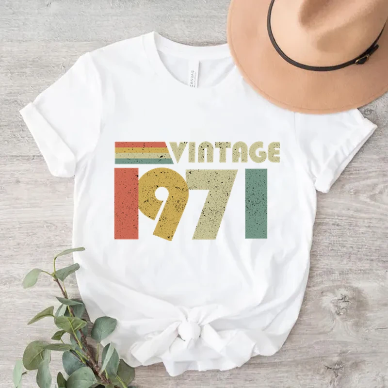 Women's Vintage 1978 Print T-Shirt 50th Birthday Short Sleeve Graphic Tee Ladies Limited Edition 1970 To 1979 T Shirt