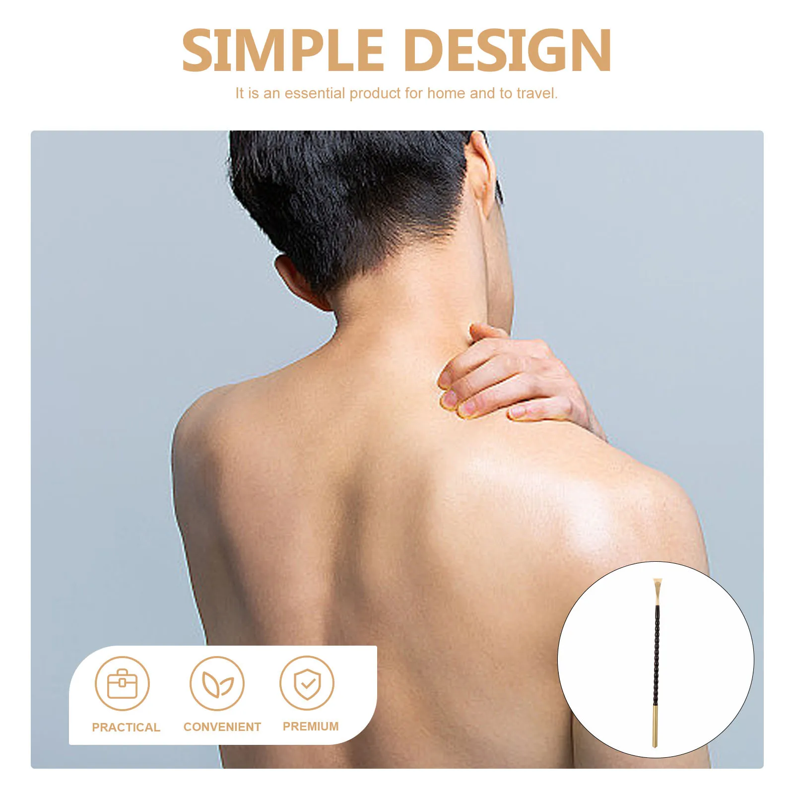 

Portable Wooden Back Scratcher Long Handle Itch Relief Tool Ergonomic Design for Home Travel Back Scratcher Skin Itching Stick