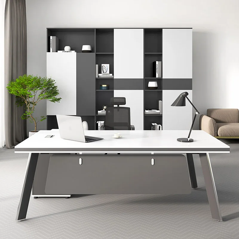Modern Minimalist Office Desk Wooden Executive Computer Decoration Display Office Desk Design Storage Ufficio Home Furniture
