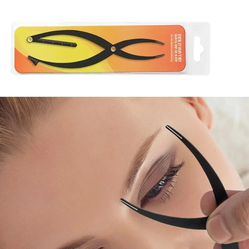 

Линейка для картирования бровей из нержавеющей стали, инструмент для измерения золотого сечения, микроблейдинг, линейка для позиционирования постоянного баланса, 1 шт.