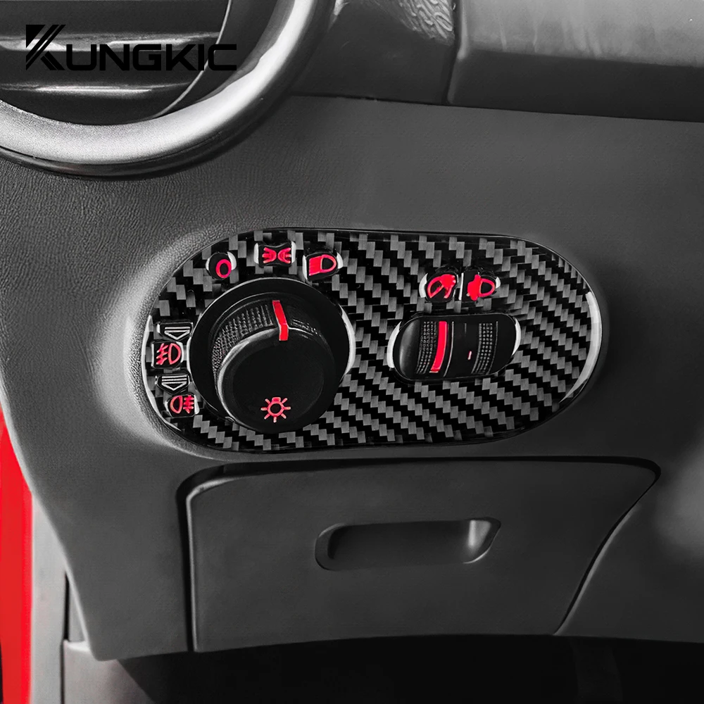 Car Headlight Switch Frame Panel Real Soft Carbon Fiber Sticker For Seat Ibiza 6l 2003 2004 2005 2006 2007 2008 LHD Accessories