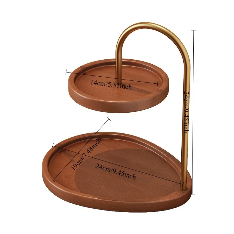 Retro Bamboo Wood Jewelry Storage Tray, Tabletop Decor Display Stand for Keys & Aroma Diffuser, Ideal for Bedroom and Entrance