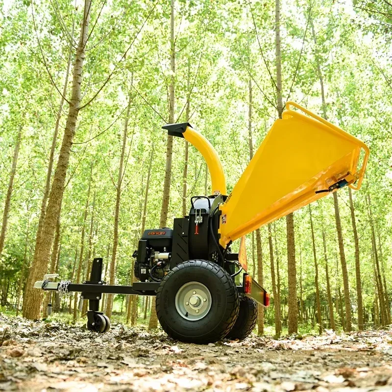 Self Contained 15Hp Petrol Firewood Processor Shredder Wood Chipper Machine for Forest Farm Hot sales