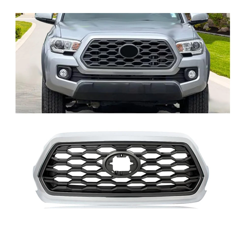 

Modification Maictop High Quality Grill Silver Modified Plastic Auto Car Grille Auto Body Parts Front Grills for TACOMA Pickup