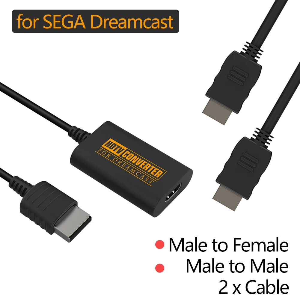 HD TV Converter HD Adapter for SEGA Dreamcast Console HDMI-compatible Cable Supports Display Modes NTSC 480i 480P PAL 576i