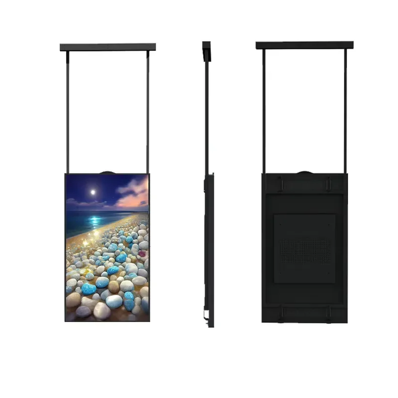 86-inch Window Advertising Kiosk Android Display Vertical Remote LCD Aluminum Steel Construction Wall-Mounted for