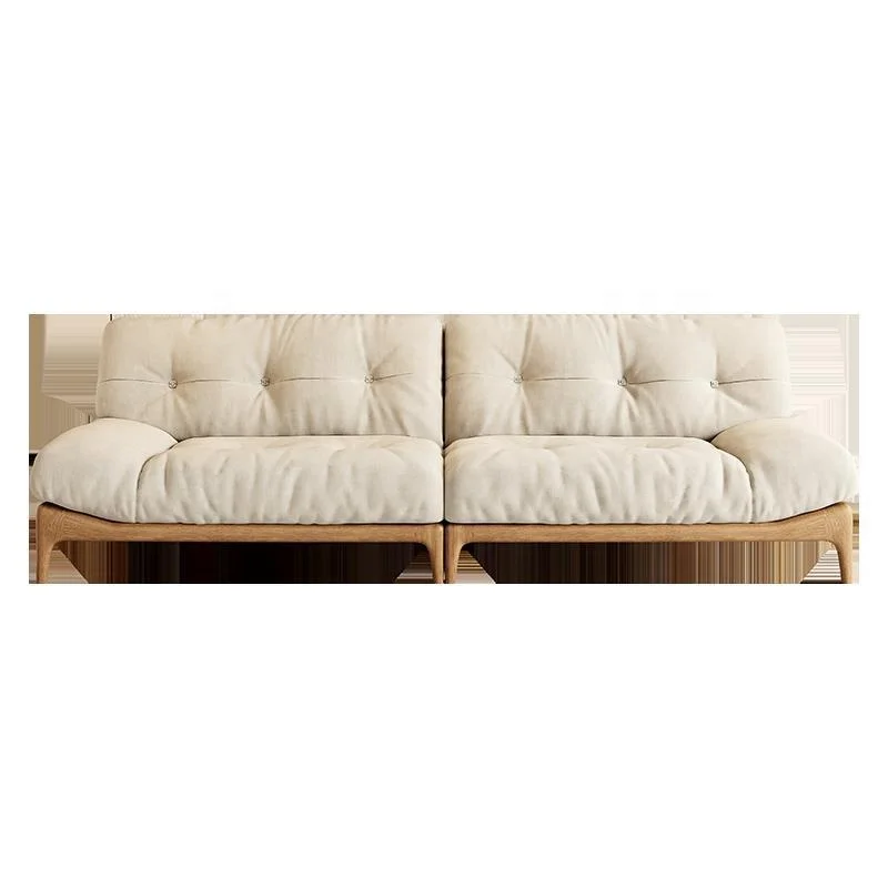 #Modern Cream White Oversized 4 Seater Sofa Upholstered Cloud Couch with Solid Wood Frame for Living Room Villa Apartment Hotel