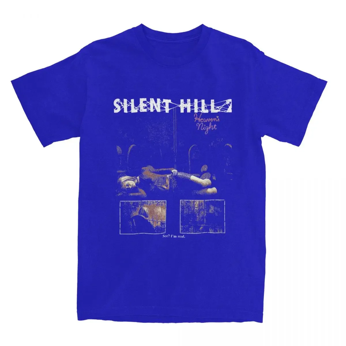 Men O Neck Pure Cotton T Shirts Horror Game Short Sleeve Tees Clothes Vintage Heather Silent Hill 2 Heavens Night T-Shirt