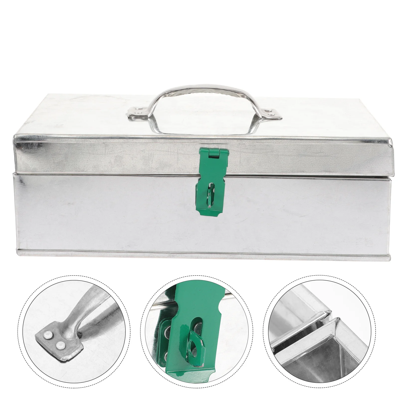 1 قطعة صندوق الأدوات المنزلية صفائح حديد حقيبة للتخزين قفل دائم العملي المحمولة إصلاح المنظم أداة صندوق حامل النقدية