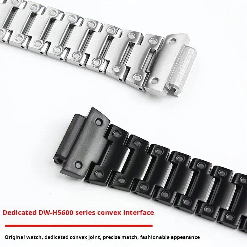 Modified men watch chain For G-shock Heart Rate Dw-h5600 Watchband Dw h5600 Solid Stainless Steel Strap Folding buckle Bracelet