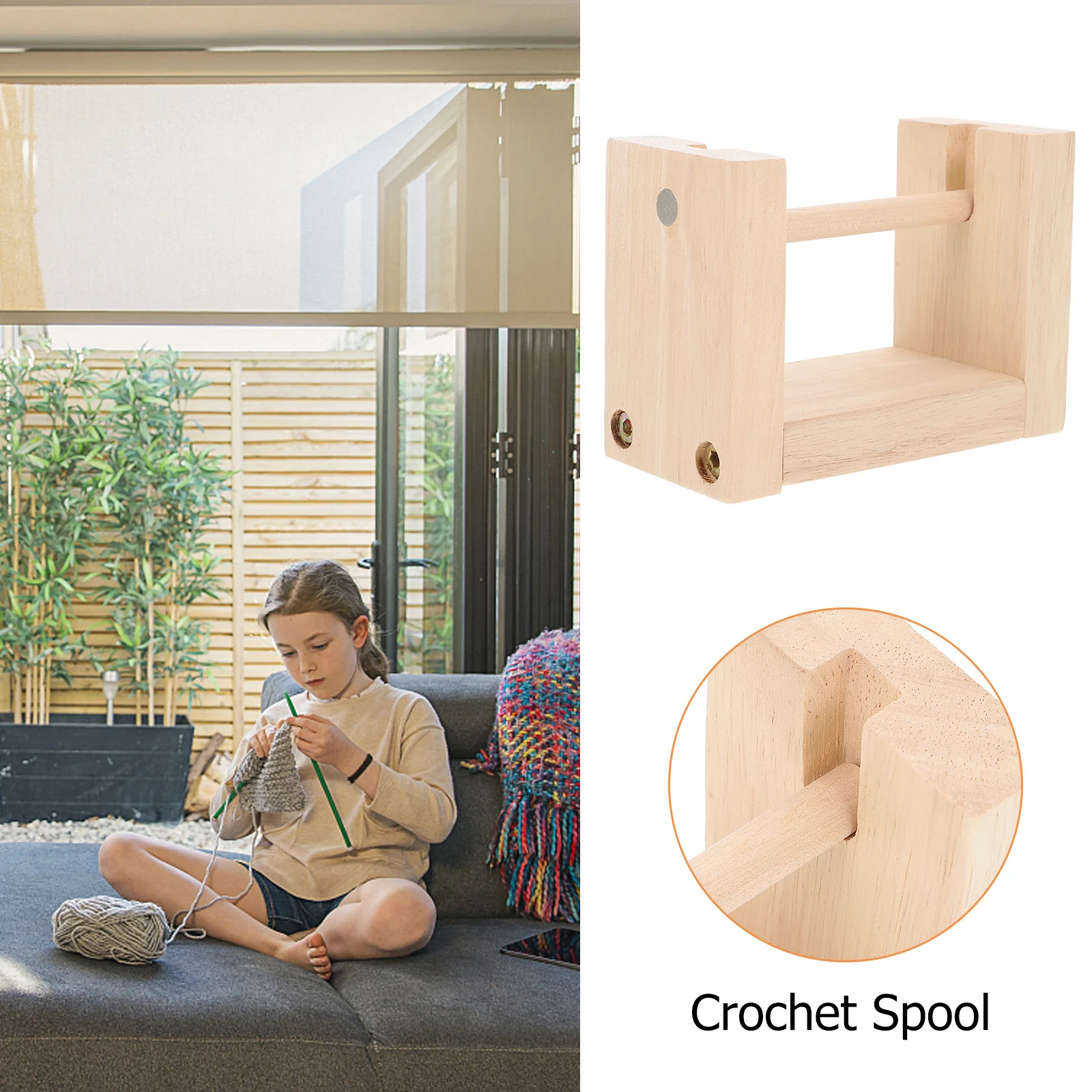 تدوير حامل بكرة خشبية الغزل الكرة تخزين الرف الحياكة بكرات أداة موضوع المنظم الخياطة الحرفية Diy بها بنفسك التبعي