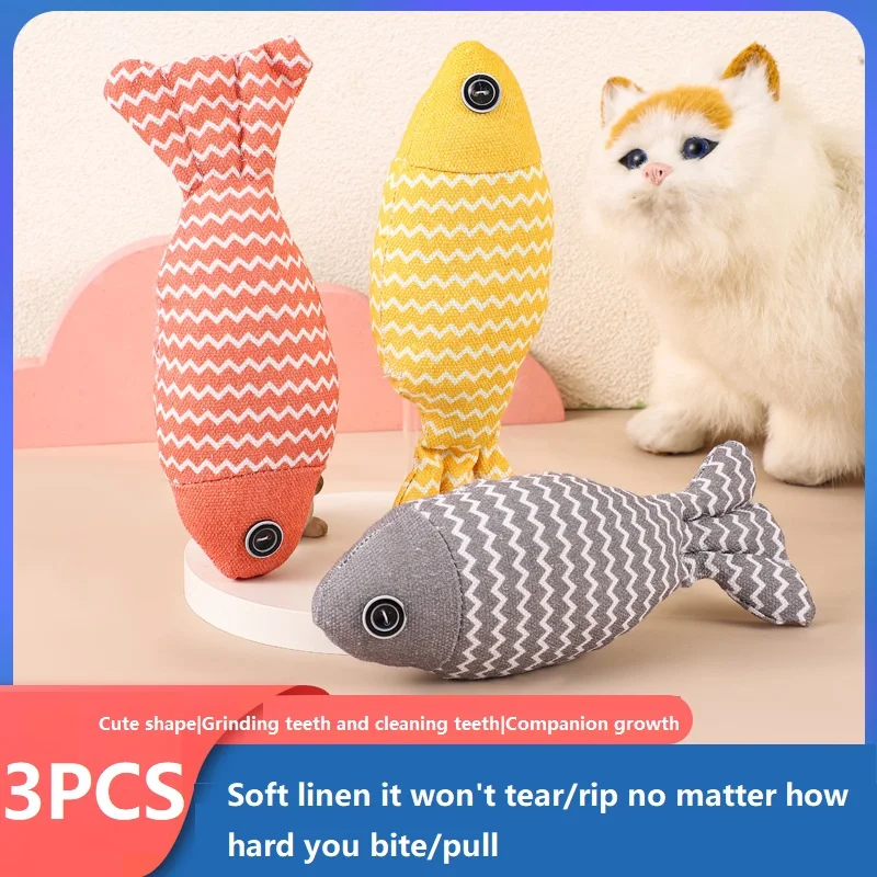 3 pçs peixe catnip brinquedos jogos para gatos catnip brinquedos interativos gato mastigar brinquedo gato travesseiro exercício kicker brinquedos para gato interno
