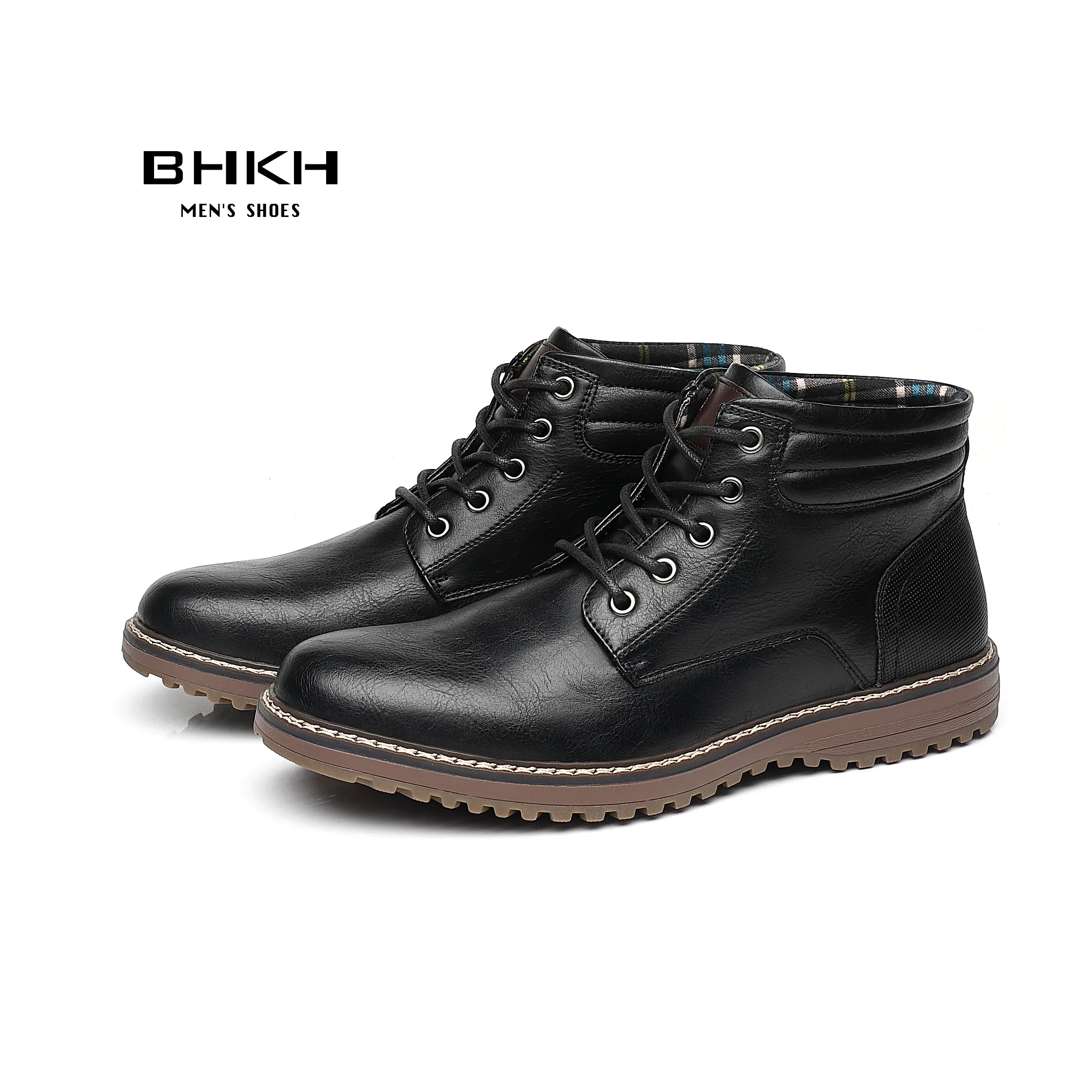 BHKH-Botas informales con cordones para hombre, botines cómodos e inteligentes, ligeros, a la moda, para trabajo y oficina, otoño e invierno, novedad