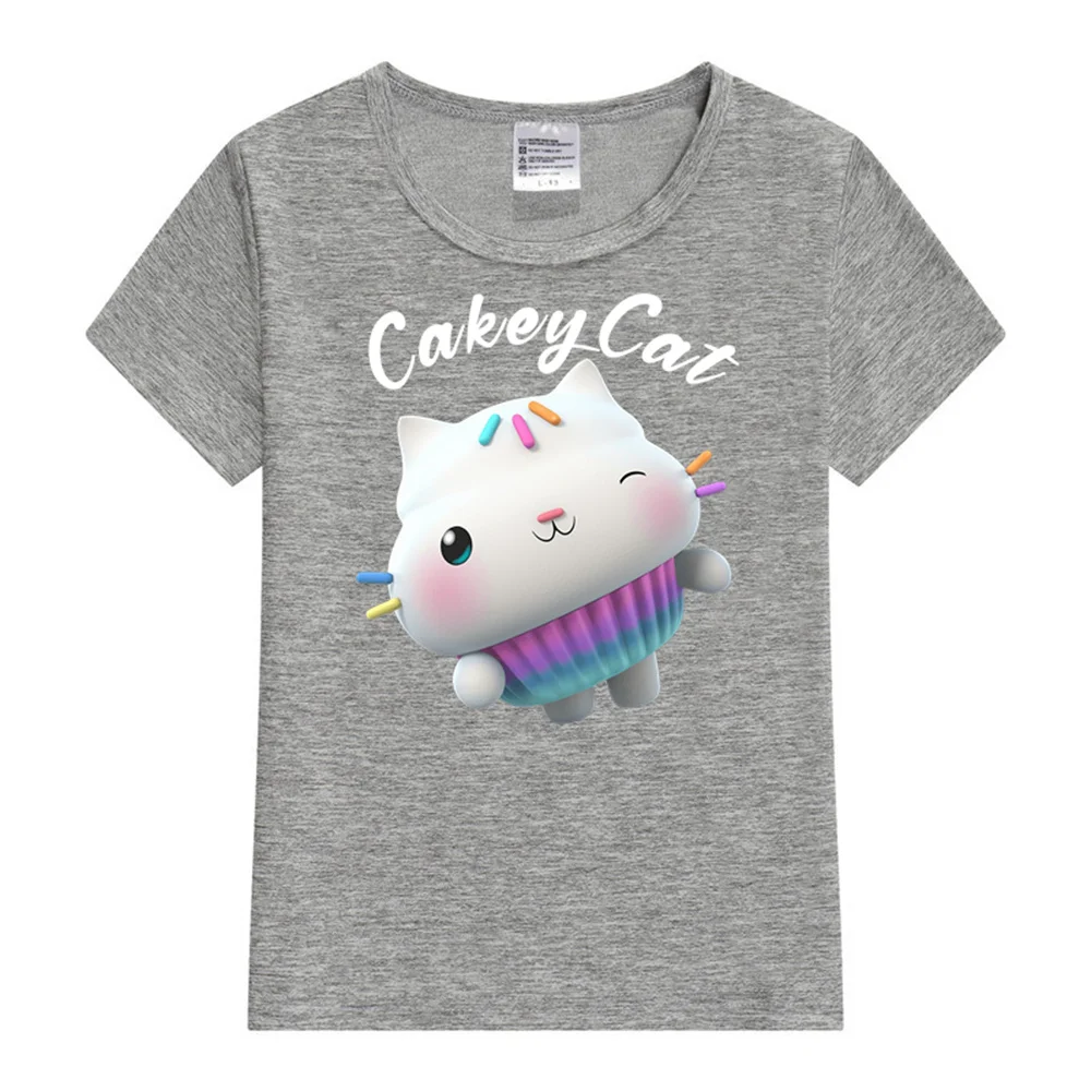 Kawaii Gabby Dollhouse T-shirt for Children Girls Clothes From 3 to 12 Years Old Rabbit Graphic Top Birthday T Shirts Summer Tee