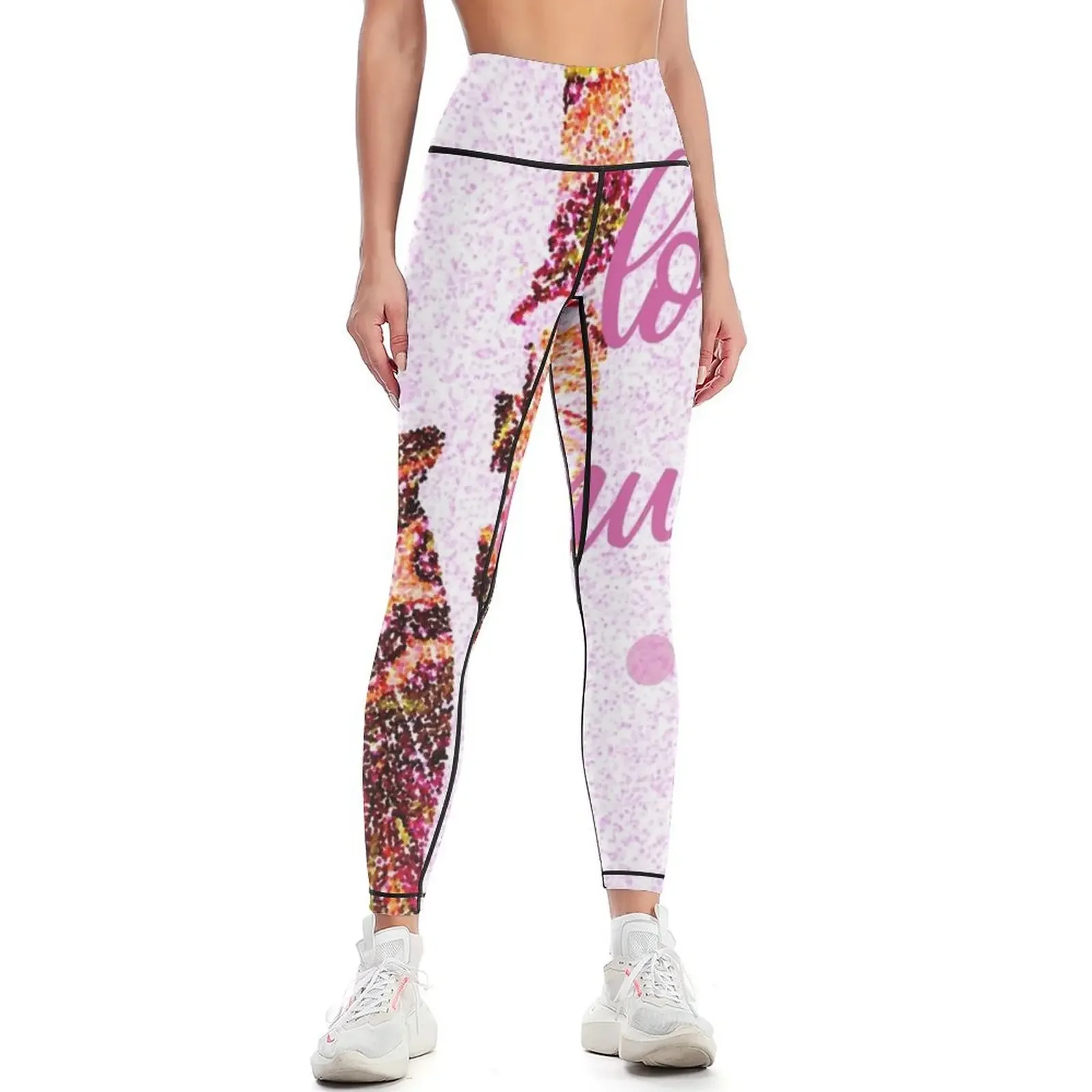 

multicolored illustration with saxophone Leggings gym wear for fitness sports for gym sportswear gym Womens Leggings