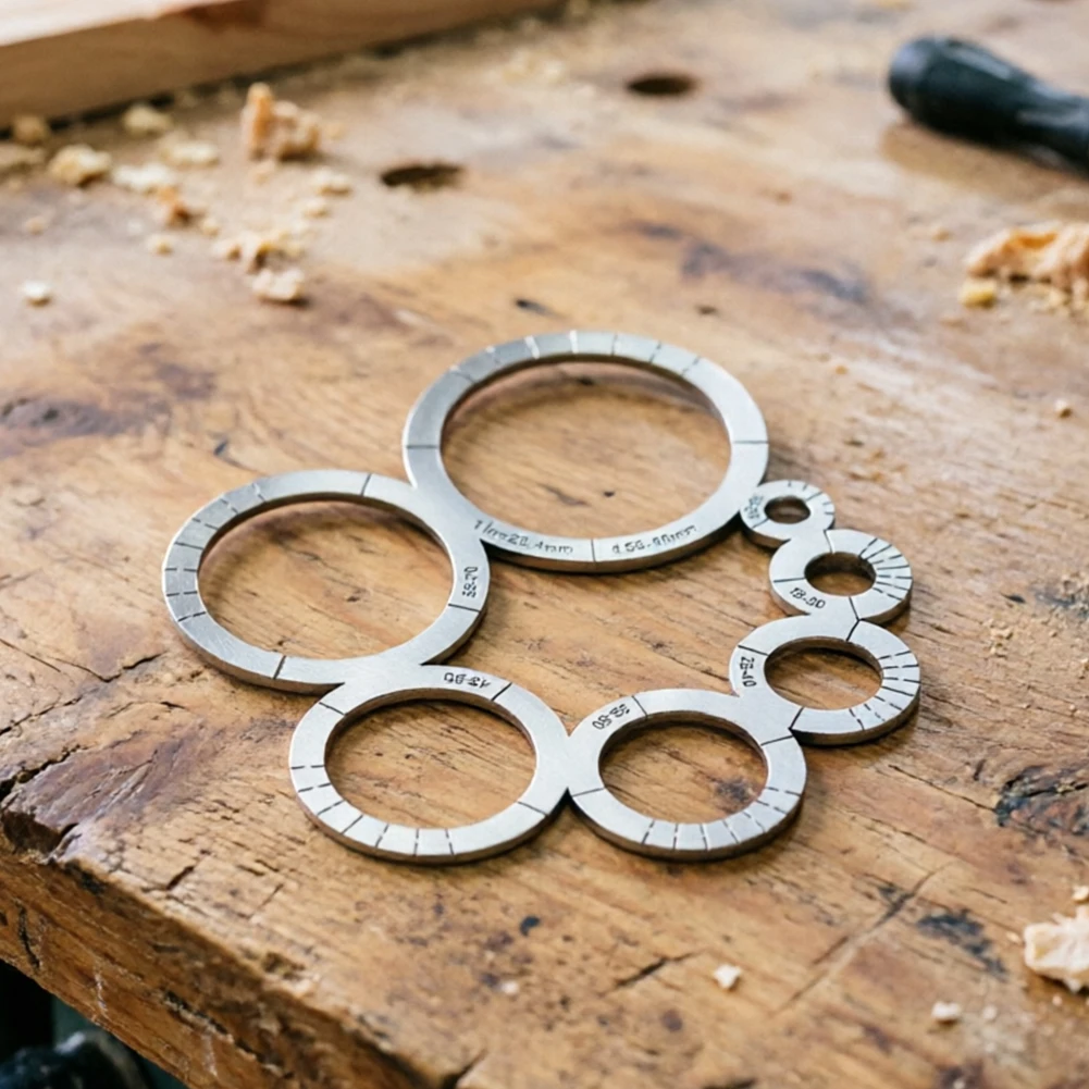 DY008A Leather Template with 7 Diameter Settings for Rapid Selection and Execution of Circular Designs in Craft Work
