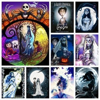 DIY Diamond Art Painting Kits Horror Movie Corpse Bride Tim Burton Emily Johnny Embroidery Mosaic Cross Stitch Home Decor Gift