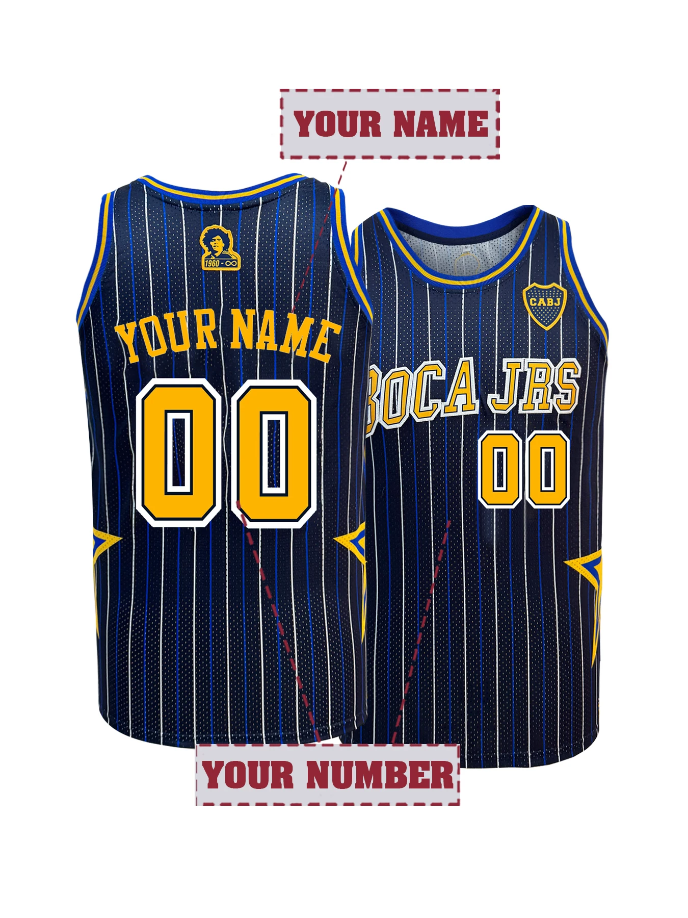 Camiseta de Baloncesto Personalizada con Bordado Boca, Nombre y Número Personalizados, Transpirable, de Malla, sin Mangas, para Hombre y Mujer