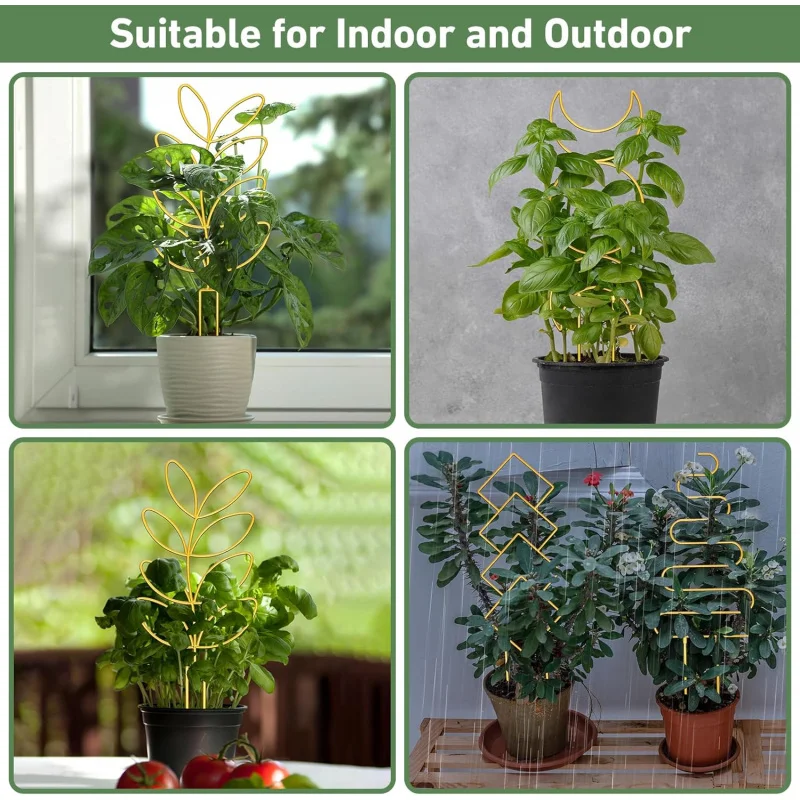 Treliça de planta maior de 23 polegadas para escalada interna, plantas em vasos com laços, suporte de metal Ho