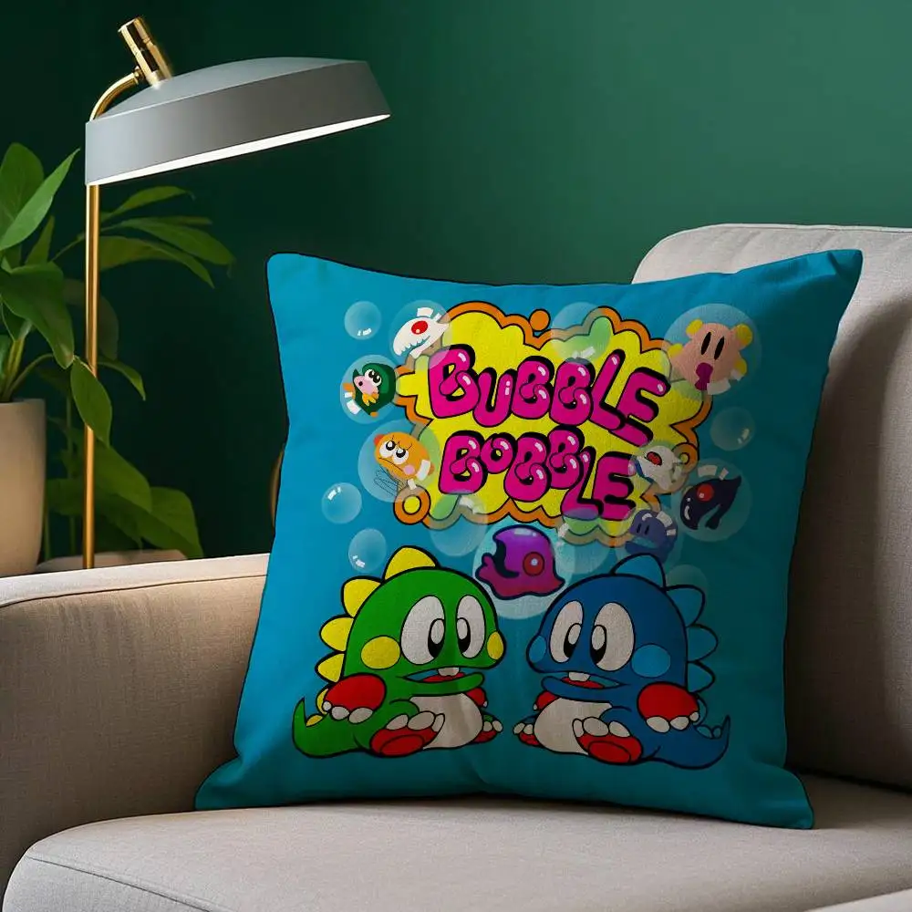 Funda de almohada Game Bubbles B-Bobble, fundas de almohada cuadradas decorativas, funda de cojín con estampado de doble cara para sofá, regalo de decoración del hogar