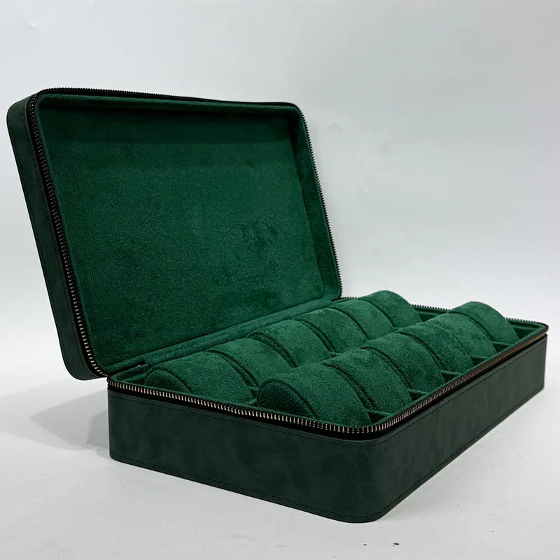 12 Slots Watch Box Leather Watches Storage Boxes Portable Travel Watch Organizer Box Men's Wrist Watches Collection Boxes