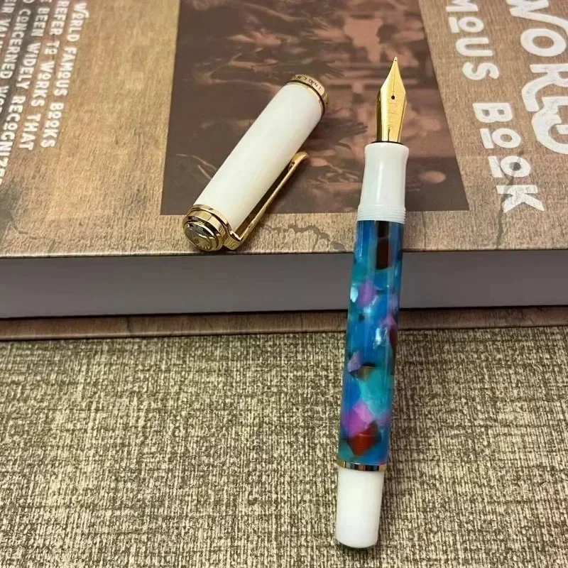 

New New Admok M800 Acrylic Resin Fountain Pen Bock/Schmidt Nib F/M/B 0.5/0.7/1.0mm Stationery Piston Structure Writing Gfit Ink