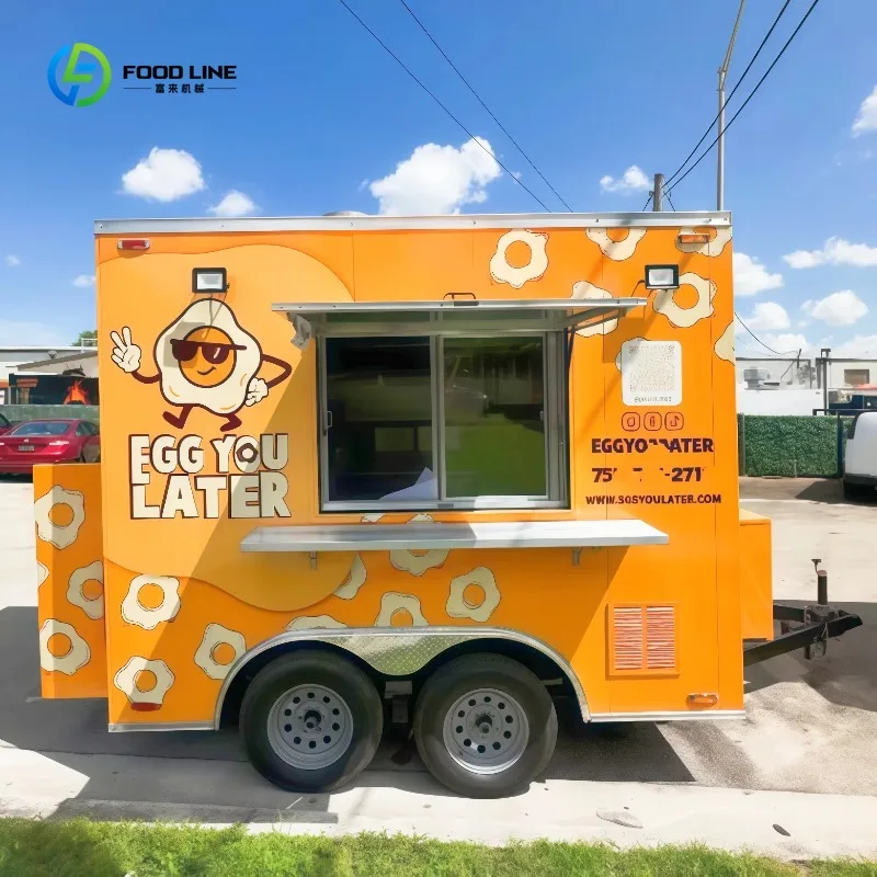 Customized Mobile Kitchen Food Truck Trailer in Sale Fully Equipped for Hot Dogs and Other Fast Snack Candy Foods Deposit