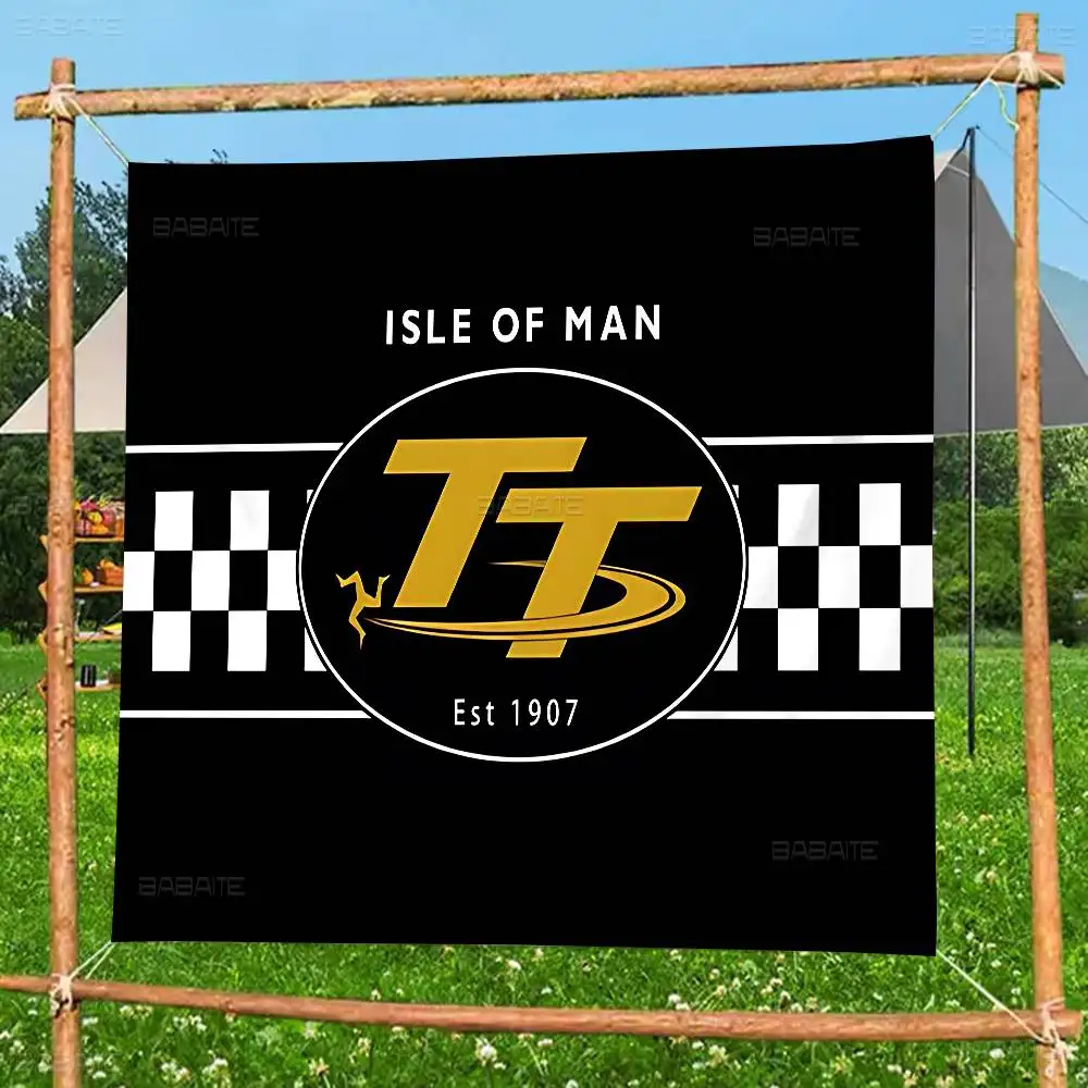 Motorcycle I-Isle Of Man TT Large Size Flags Printing Patterns Interesting Birthday Party Decorations Banner