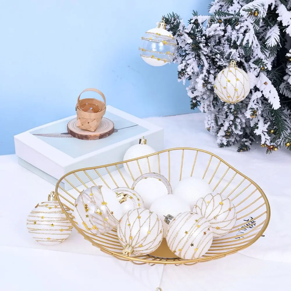 Festive Hanging Christmas Balls Electroplated Plastic Xmas Ornaments Decorative Holiday Party Home Accents Supplies