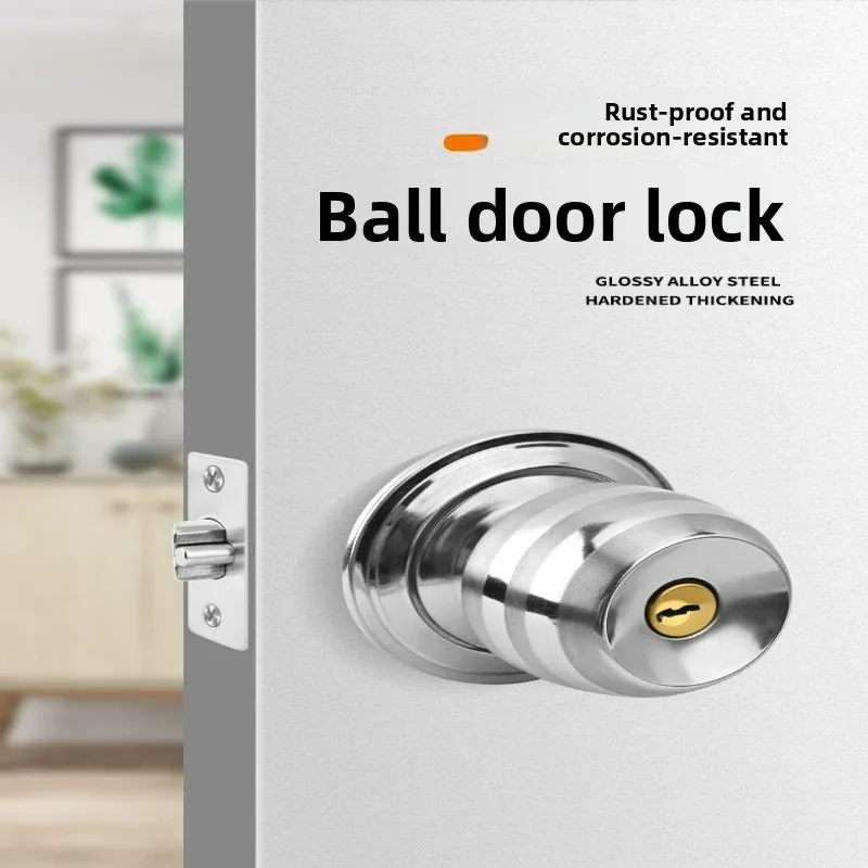 

Stainless Steel Spherical Wooden Door Lock Bathroom Toilet Door Lock 5831 Ball Lock