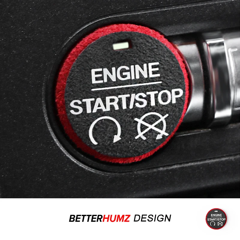 For Ford Mustang GT 2015-2023 Made of Alcantara Engine Start Stop Button Trim Sticker Protector Car Interior Tuning Accessories