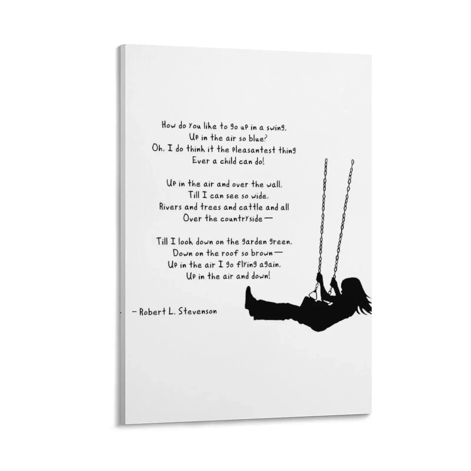 

The Swing - By Robert Louis Stevenson Canvas Painting nordic home decor posters wall decoration