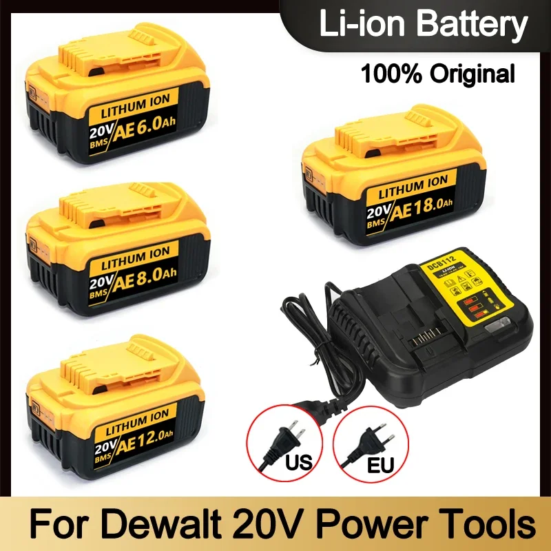 

Original DCB200 20V 12000mAh Lithium Replacement Battery For Dewalt 18V DCB184 DCB200 DCB182 DCB180 DCB181 DCB182 DCB201 DCB206