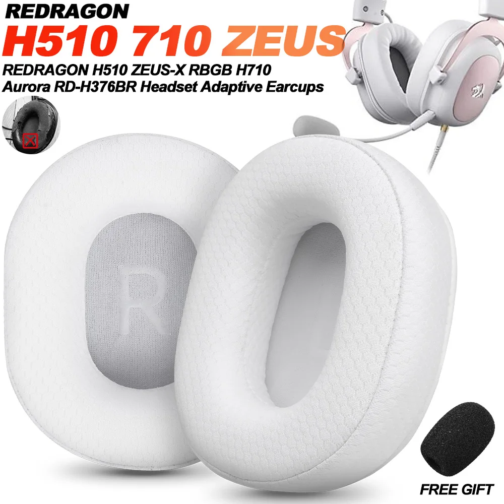 Earphone Pads for REDRAGON H510 710 ZEUS-X RGB Helios White Gray Replacement Earpads Headphones Earmuffs Memory Covers Sponge