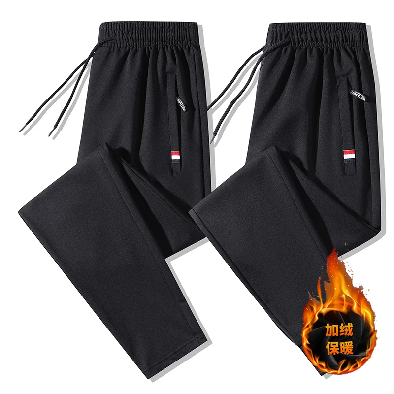 

Мужские прямые, теплые, универсальные длинные брюки из эластичного флиса на шнурке и универсальные спортивные штаны для осенних и зимних видов спорта.