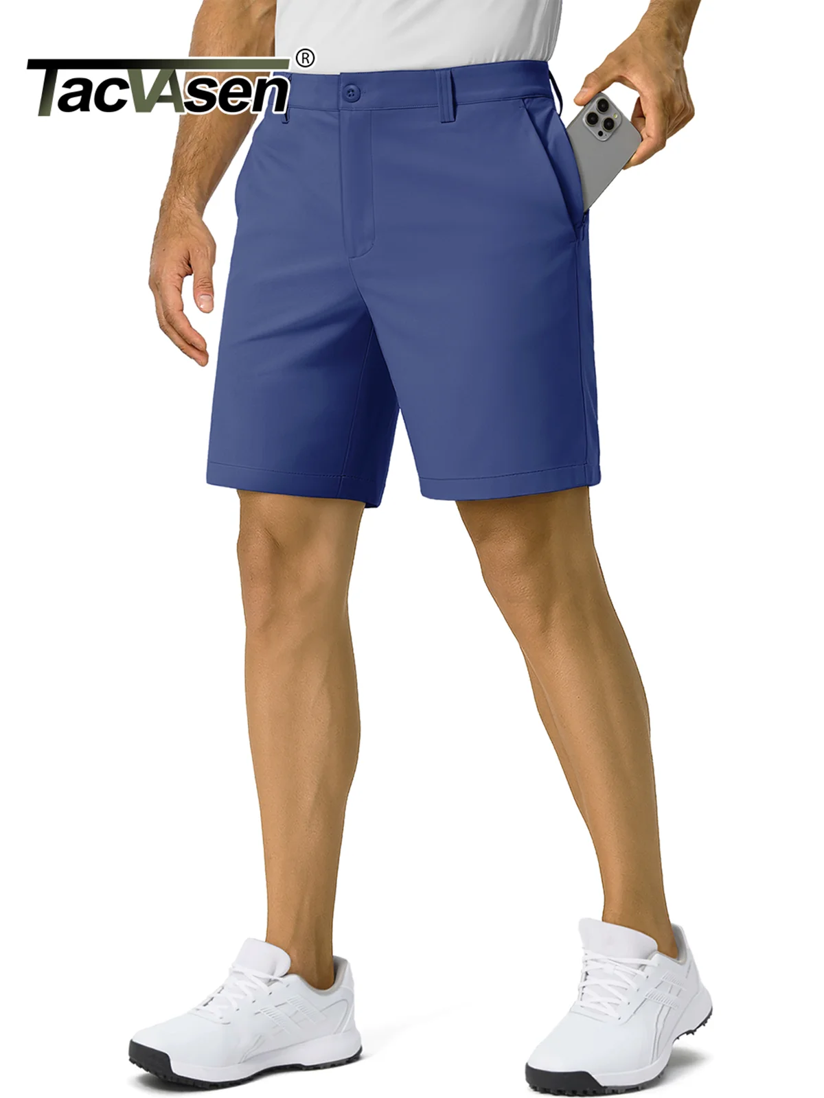 

Мужские шорты для гольфа TACVASEN 7 дюймов с 6 карманами, быстросохнущие, легкие, для работы, эластичные, повседневные, водонепроницаемые, для походов