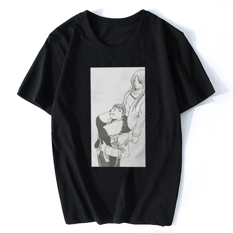 GTO Great Teacher Manga Eikichi Onizuka And A Girl TShirt Men Graphic Casual O-neck Cotton T Shirt Harajuku Streetwear