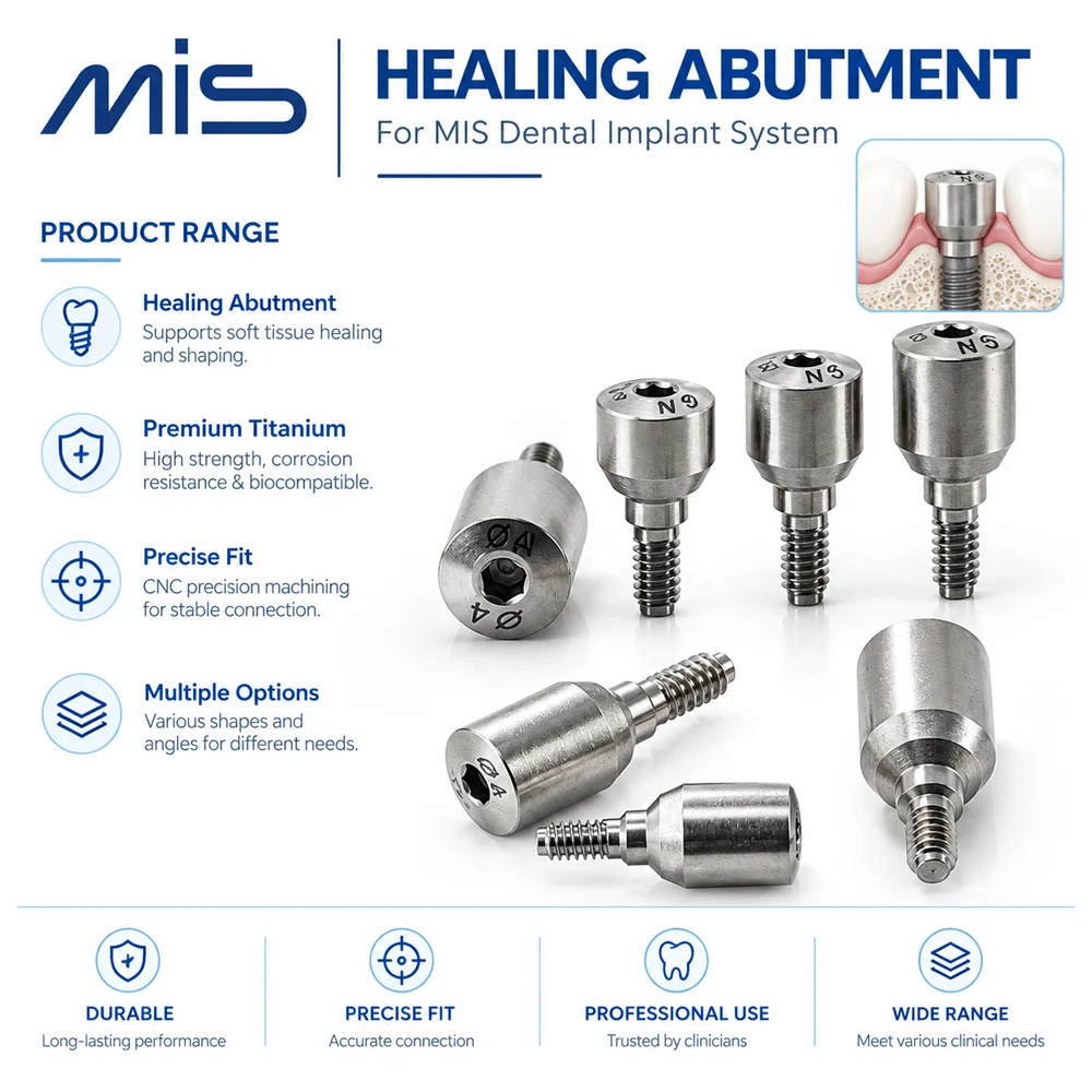 MIS Implant System Healing Abutment Multi Unit Abutment Ti Base Analog Screw Driver Titanium Prosthetic Lab Components