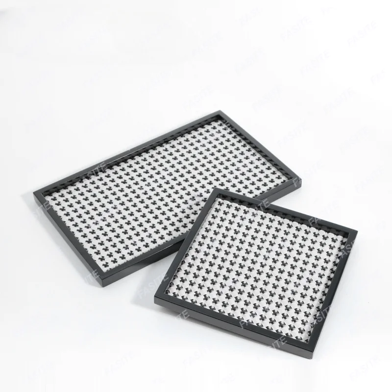 Modern high-end hand-woven tabletop square tray storage ornaments model room sales office fittings