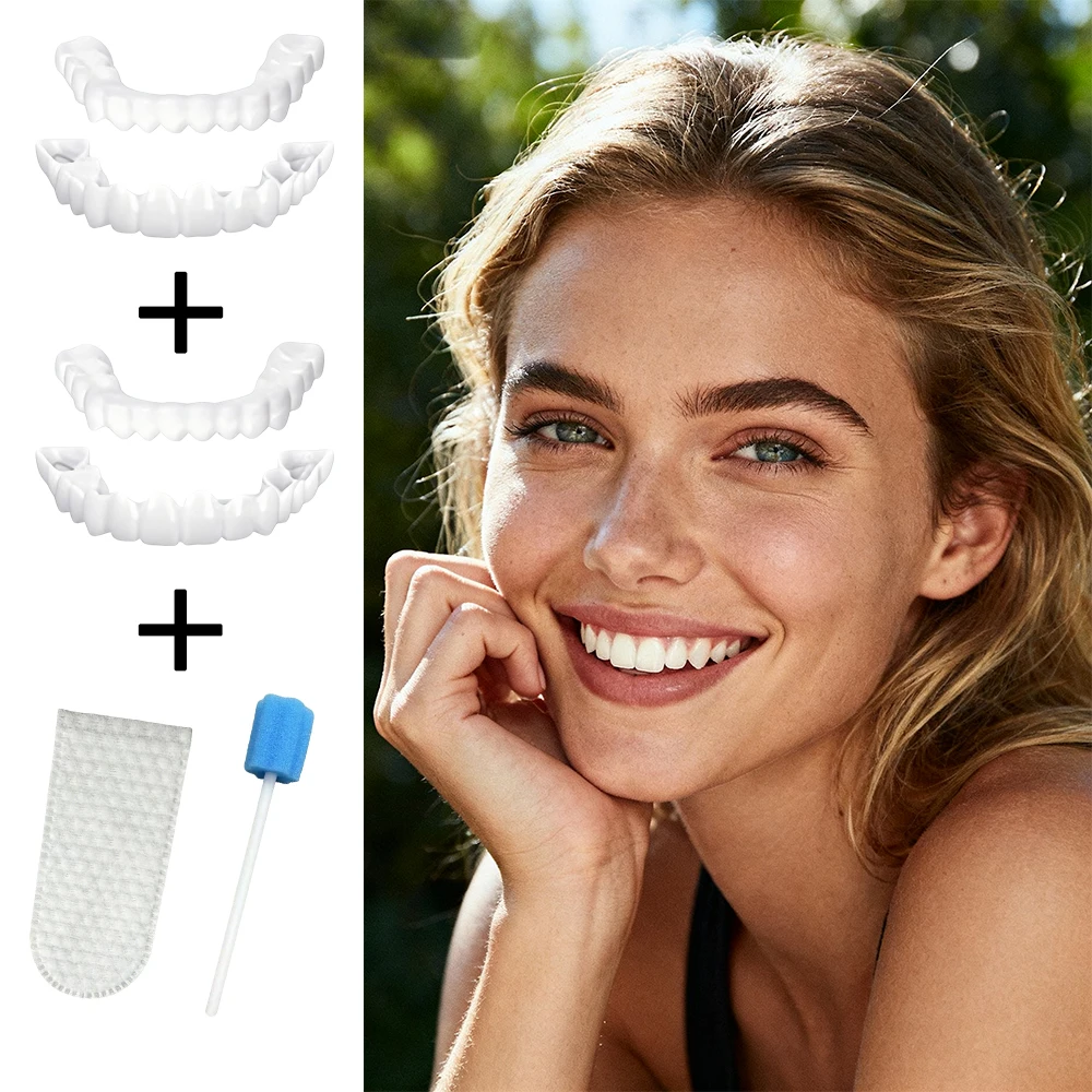 

Anti-slip Firm Fit Teeth Veneers, Whitening Temporary False Teeth, Stay stable while talking eating and smiling H2931