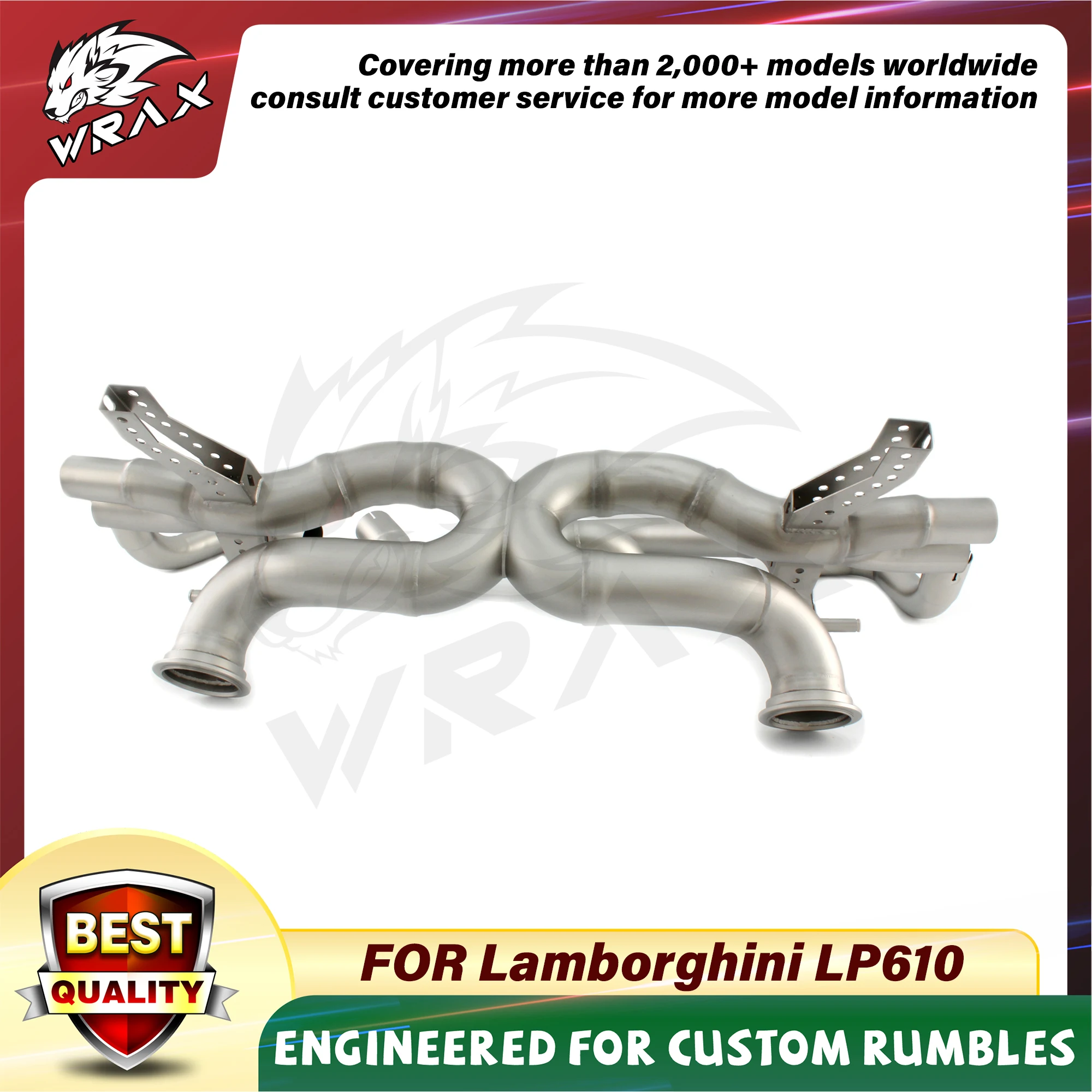 

WRAX Exhaust Manifold High Flow Downpipe for Lamborghini Huracan LP580-2/LP600-4/LP610-4 Car Accessories motor Resonant tube
