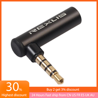 REXUS 90 Degree Right Angled 3.5mm Male To Female Audio Converter Adapter Connector L Type Stereo Earphone Microphone Jack Plug