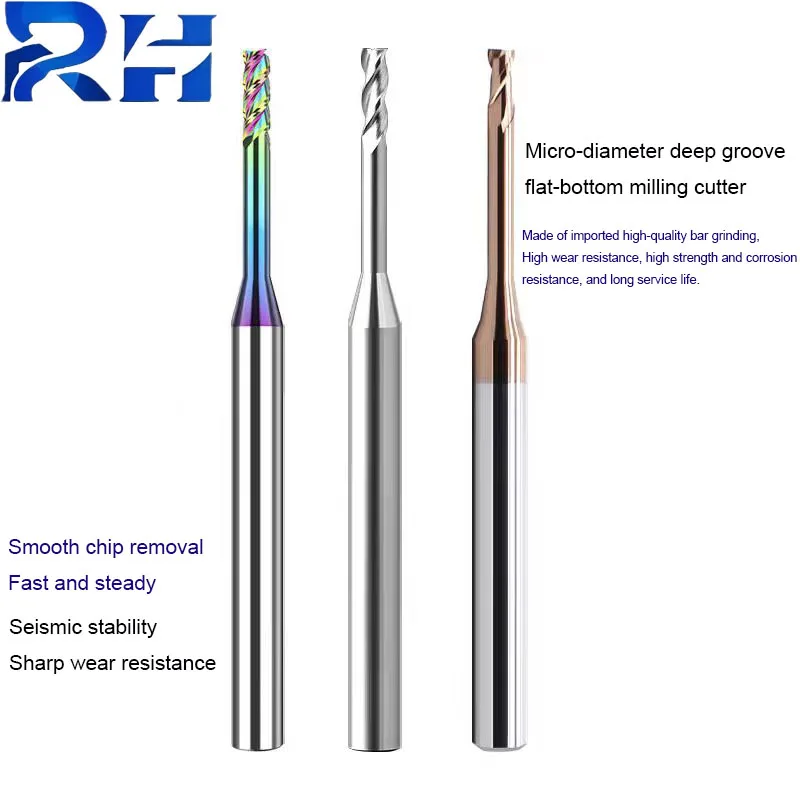 

56-degree micro-diameter milling cutter Tungsten-steel alloy 2-edge flat cutter small-diameter ball cutter coating cutter CNC