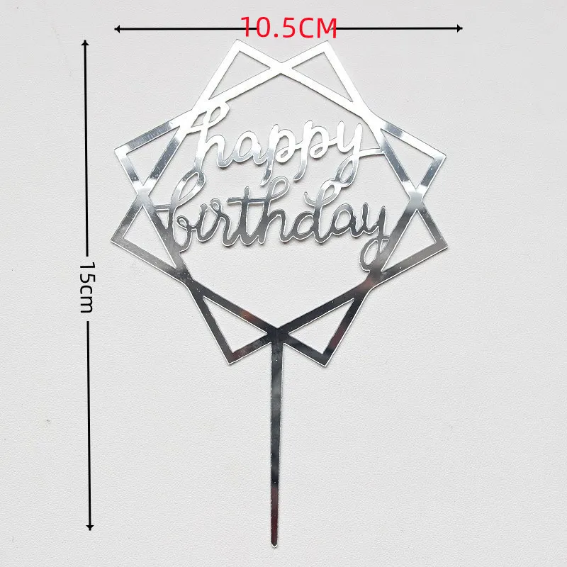 10 Stück 36 Designs Happy Birthday Tortendekoration Rosa Gold Acryl Cake Toppers Baby Shower Kuchen Geburtstagsparty Kuchenflaggen Dekorationen – Detail 7